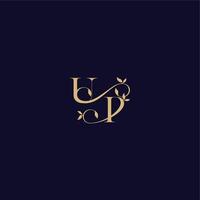 organic and elegant concept UP beauty leaf monogram logo letter wedding initial vector