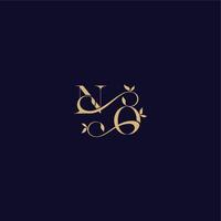 beauty leaf monogram logo organic and elegant concept NO wedding initial letter vector