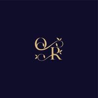 beauty leaf monogram logo organic and elegant concept OR wedding initial letter vector