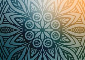 Blue line mandala geometric pattern background vector