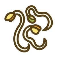 Bean sprouts vegetable colorful icon illustration isolated on square white background. Simple flat outlined cartoon art styled drawing. vector