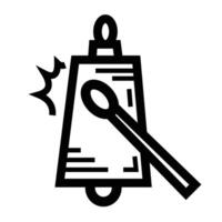 Cow bell icon illustration isolated on square white background. Simple flat outlined cartoon art styled drawing. vector