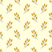 Seamless autumn pattern with branches and leaves. Fall color floral wallpaper. Elegant background for fabric, texture, wallpaper, poster, postcard. vector