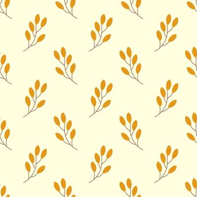 Seamless autumn pattern with branches and leaves. Fall color floral wallpaper. Elegant background for fabric, texture, wallpaper, poster, postcard.