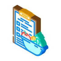 menu planning restaurant chef isometric icon illustration vector
