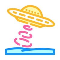 ufo unsolved mystery color icon illustration vector