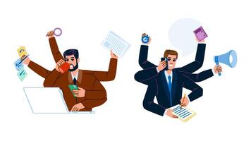 efficiency multitasking man vector