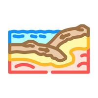 plate tectonics unsolved mystery color icon illustration vector