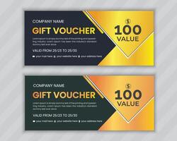 Gift Voucher Layout design template vector