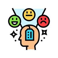 attitude consumer behavior color icon illustration vector