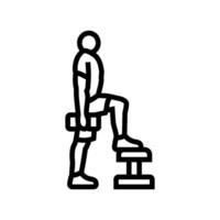 step ups fitness exercise leg line icon illustration vector