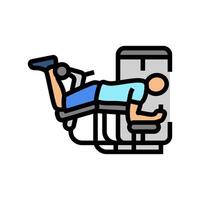 hamstring curls fitness exercise leg color icon illustration vector