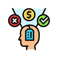 consumer decision making consumer behavior color icon illustration vector