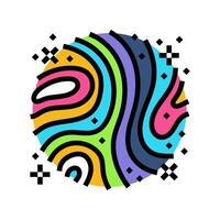 psychedelic visuals rave retro color icon illustration vector
