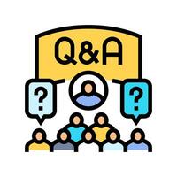 session virtual conference color icon illustration vector