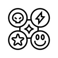 ecstasy mdma rave retro line icon illustration vector