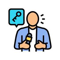 keynote speaker virtual conference color icon illustration vector