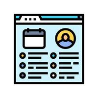event schedule virtual conference color icon illustration vector