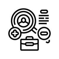 competitive analysis technical sales engineer line icon illustration vector