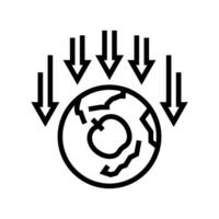 the nature of gravity unsolved mystery line icon illustration vector