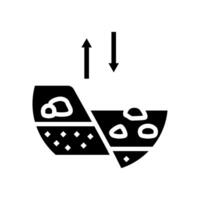 plate tectonics unsolved mystery glyph icon illustration vector