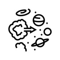 origin of the universe unsolved mystery line icon illustration vector