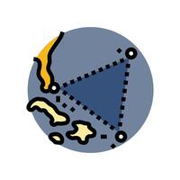 the bermuda triangle unsolved mystery color icon illustration vector