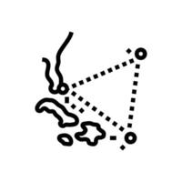 the bermuda triangle unsolved mystery line icon illustration vector