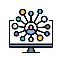 attendee networking virtual conference color icon illustration vector