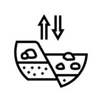 plate tectonics unsolved mystery line icon illustration vector