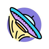 ufo unsolved mystery color icon illustration vector