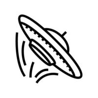 ufo unsolved mystery line icon illustration vector