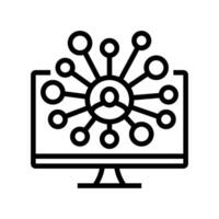 attendee networking virtual conference line icon illustration vector
