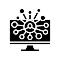attendee networking virtual conference glyph icon illustration vector