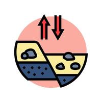 plate tectonics unsolved mystery color icon illustration vector