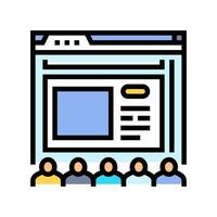 webinar presentation virtual conference color icon illustration vector
