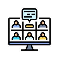 breakout sessions virtual conference color icon illustration vector