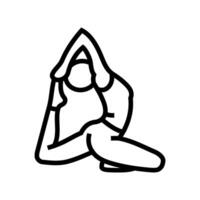 pigeon pose eka pada rajakapotasana yoga line icon illustration vector
