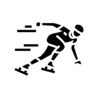 speed skating winter sport glyph icon illustration vector