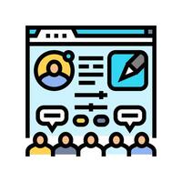 moderator control virtual conference color icon illustration vector