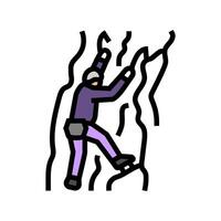 ice climbing winter sport color icon illustration vector