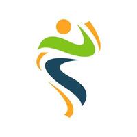 abstract man on running pose run logo design sport template illustrations vector