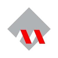 powerful Letter M initial logo design in square template illustrations vector