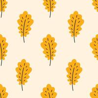 Fall Autumn Seamless Pattern with Oak Leaf vector
