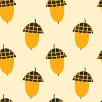 Acorn Fall Seamless Pattern vector