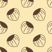Hazelnut Seamless Pattern in Doodle Style vector