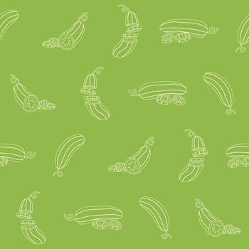 Outline Collection of Cucumber Seamless Pattern illustration Design vector