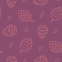 Outline Pine cone Triangle Seamless Pattern illustration Design vector