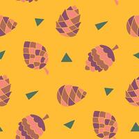 Pine cone Triangle Seamless Pattern illustration Design vector