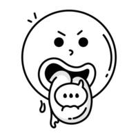BasText emoji icon in doodle style ic RGB vector
